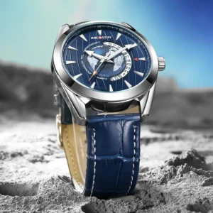 Nuevos relojes de moda para hombre, relojes de pulsera de cuarzo con calendario luminoso resistente al agua y esfera terrestre, reloj Masculino, envío directo